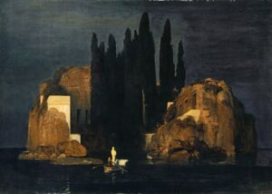 Wyspa umarłych – wersja pierwsza (Arnold Böcklin, 1880, Muzeum Sztuki w Bazylei)